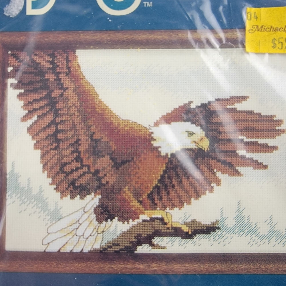 Jiffy Counted Cross Stitch Kit 16603 Eagle‎ In Flight by Patrick Coddington 7x5